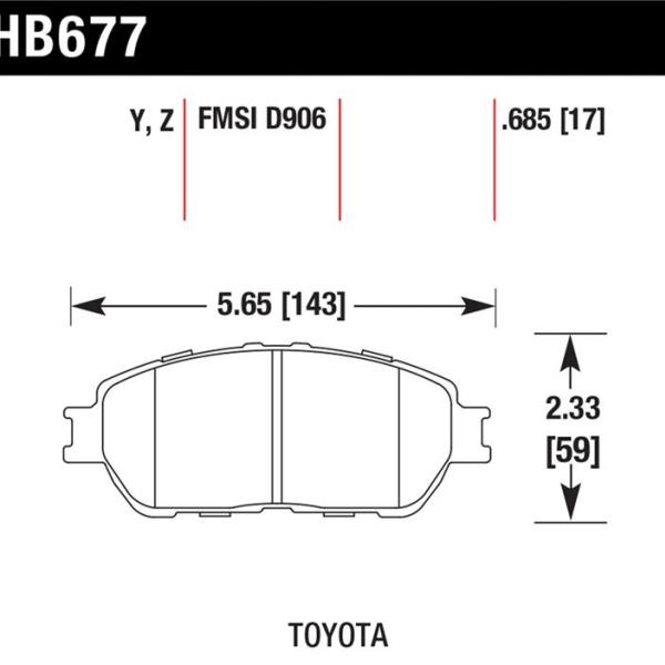 HAWK Ceramic Brake Pad Sets Hawk Performance HB677Z.685