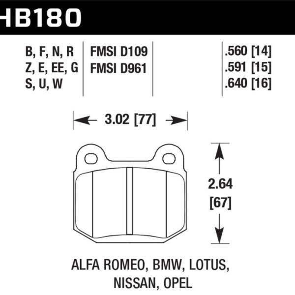 Hawk Performance HB180EE.560