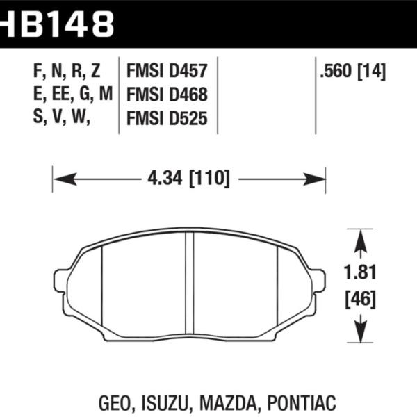 Hawk Performance HB148Z.560