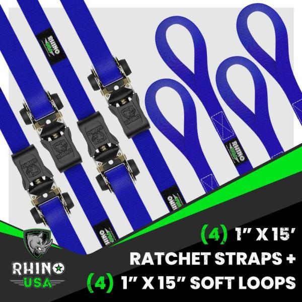 RSA Tie Down Kits Rhino USA RCHT-4PACK-BLU
