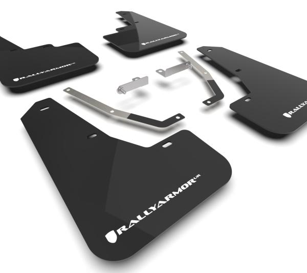 RAL UR Blk Flap/Wht Logo Rally Armor MF106-UR-BLK-WH