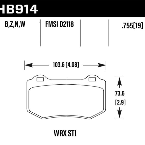 HAWK DTC-30 Brake Pad Sets Hawk Performance HB914W.580