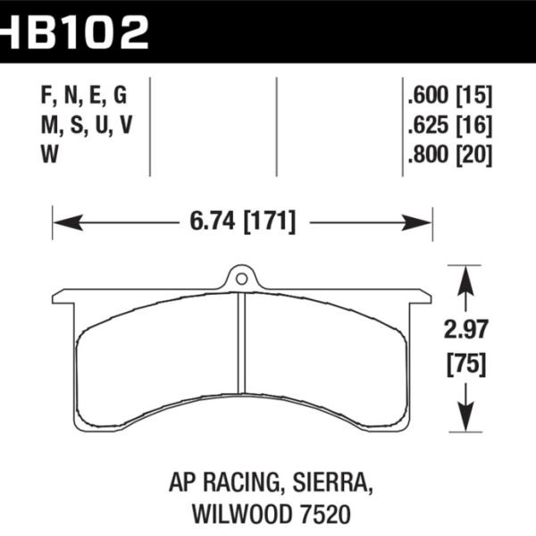 Hawk Performance HB102M.625