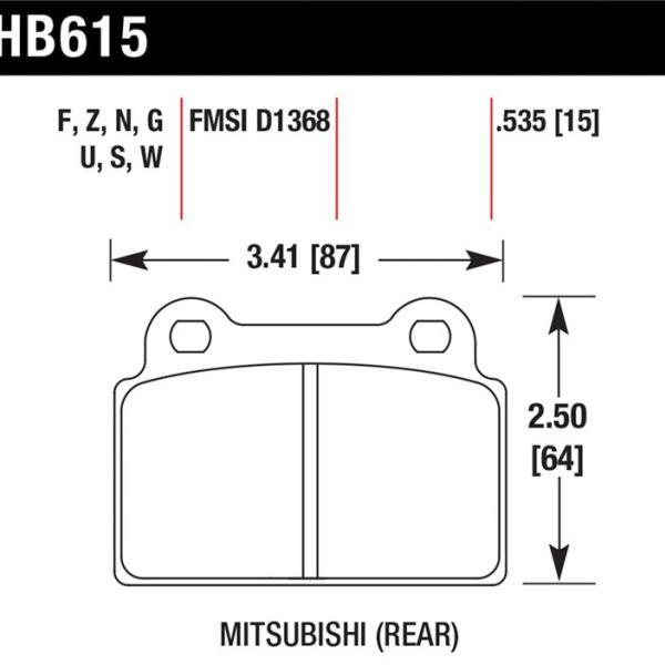 HAWK Ceramic Brake Pad Sets Hawk Performance HB615Z.535