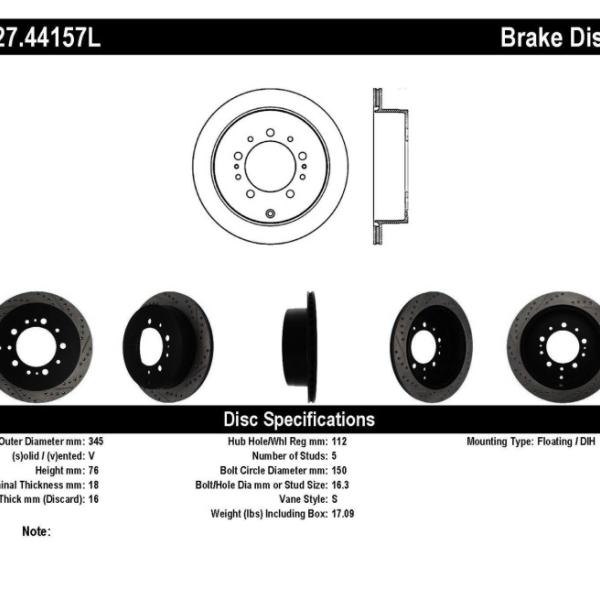 ST Slot & Drill Brake Rotors Stoptech 127.44157L