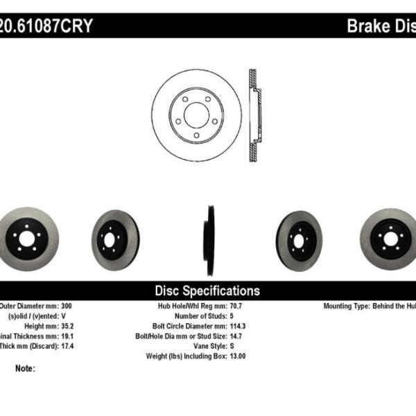 Stoptech 120.61087CRY