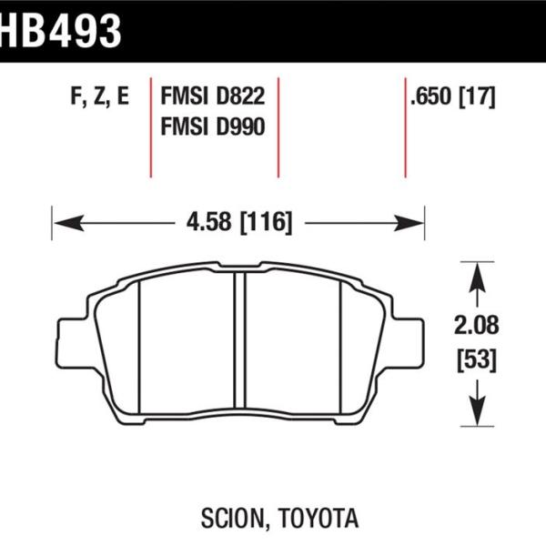 Hawk Performance HB493F.650