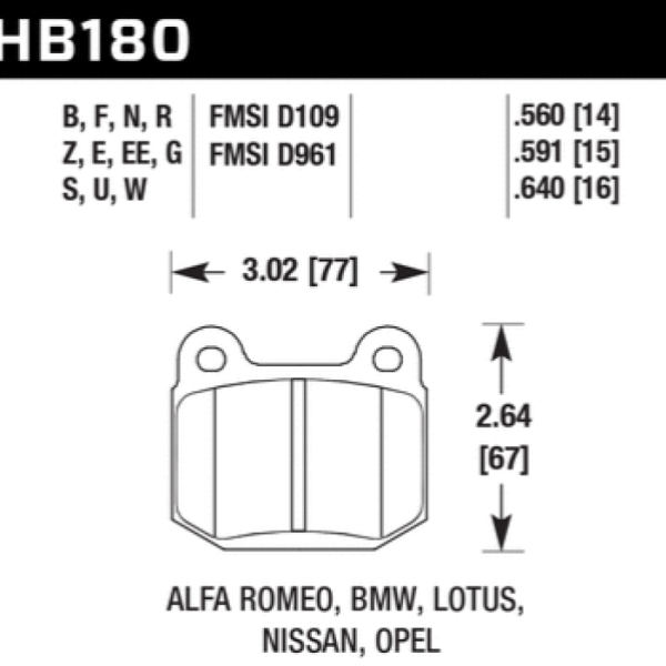 Hawk Performance HB180B.560