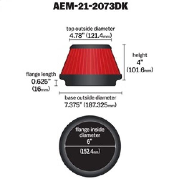 AEM IND Universal Air Filter AEM Induction 21-2073DK