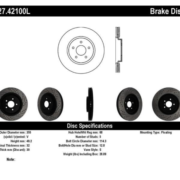 ST Slot & Drill Brake Rotors Stoptech 127.42100L
