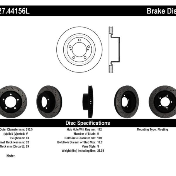 ST Slot & Drill Brake Rotors Stoptech 127.44156L