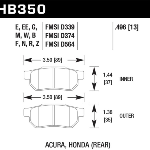 Hawk Performance HB350M.496