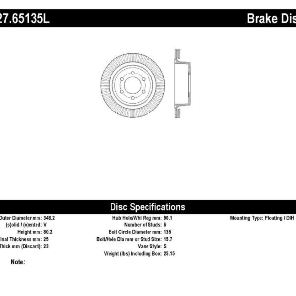 ST Slot & Drill Brake Rotors Stoptech 127.65135L