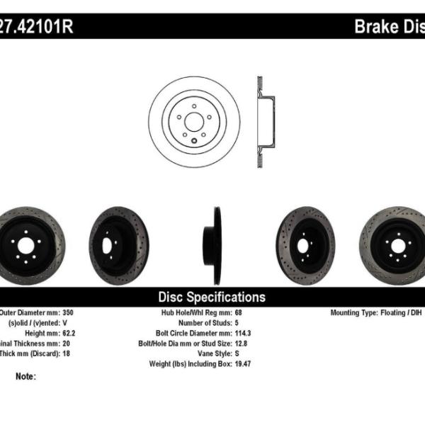 ST Slot & Drill Brake Rotors Stoptech 127.42101R