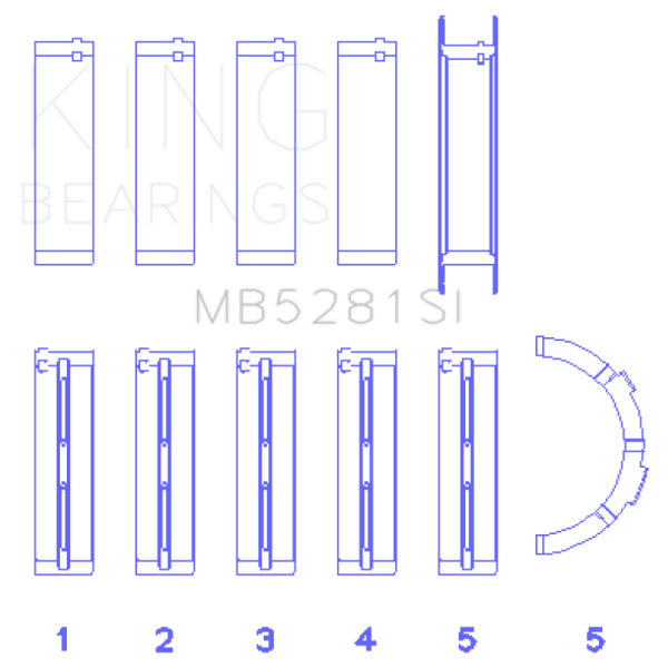 KING Main Bearings King Engine Bearings MB5281SI0.5