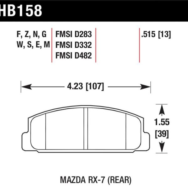 HAWK DTC-30 Brake Pad Sets Hawk Performance HB158W.515