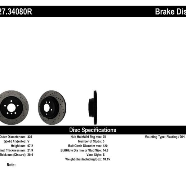 ST Slot & Drill Brake Rotors Stoptech 127.34080R