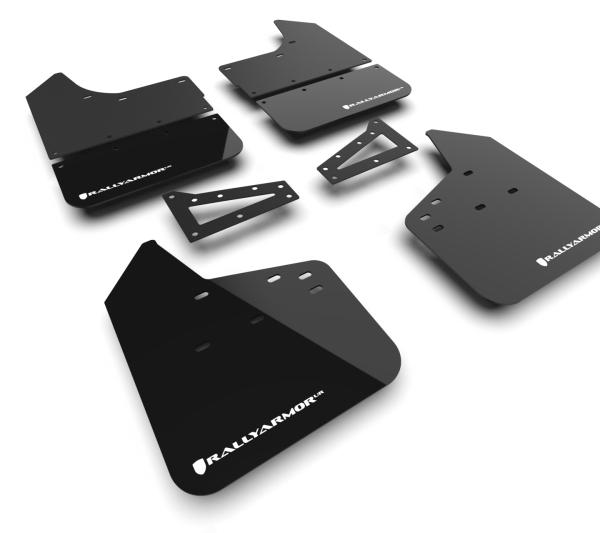 RAL UR Blk Flap/Wht Logo Rally Armor MF141-BLK-WH