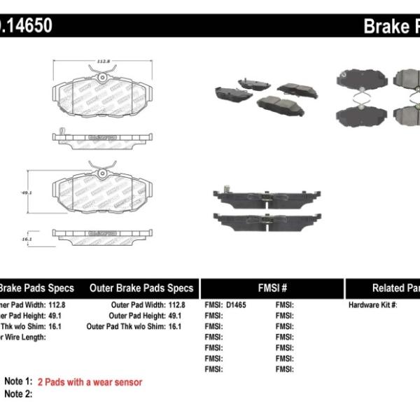 ST Sport Brake Pads Stoptech 309.14650