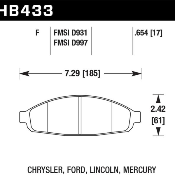 Hawk Performance HB433G.654