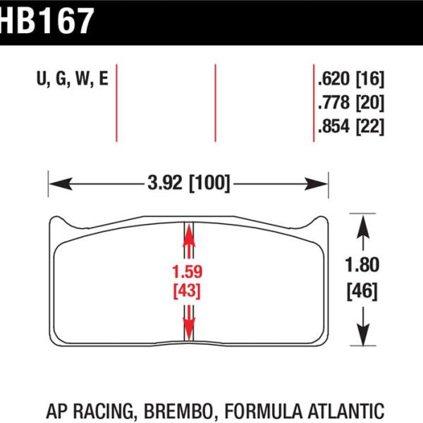 HAWK DTC-60 Brake Pad Sets Hawk Performance HB167G.778