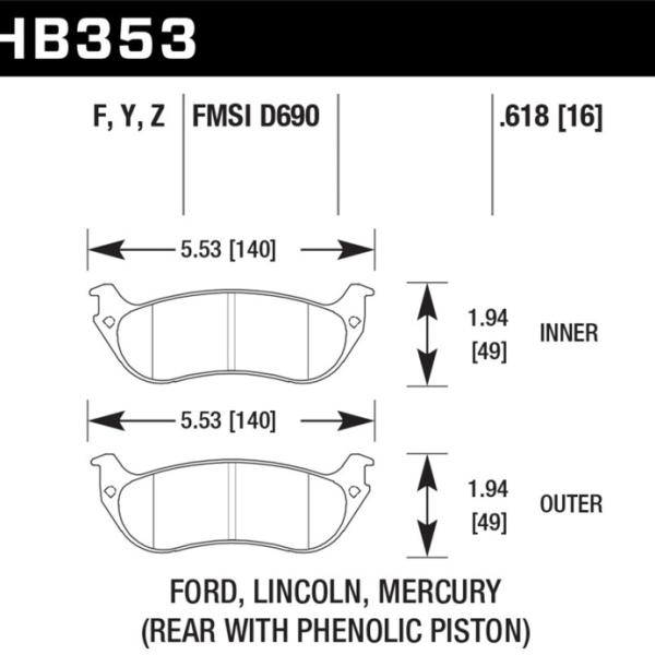 Hawk Performance HB353Y.618