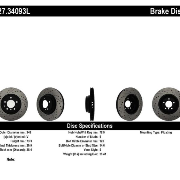 ST Slot & Drill Brake Rotors Stoptech 127.34093L