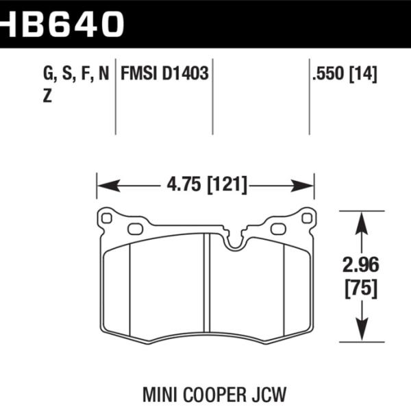 Hawk Performance HB640Z.550