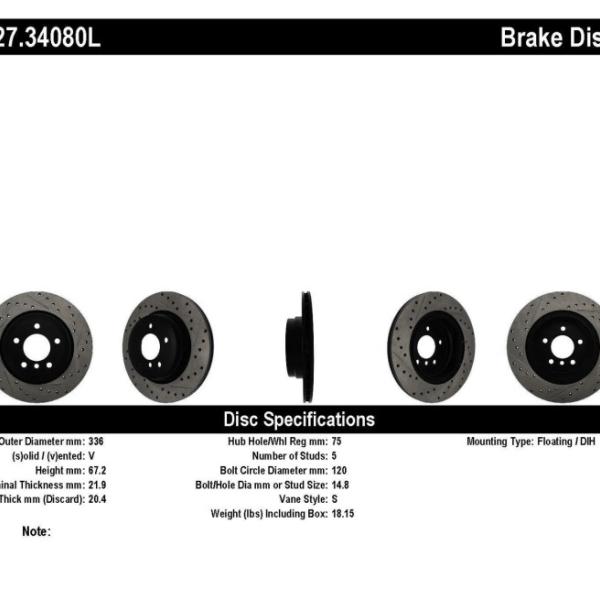 ST Slot & Drill Brake Rotors Stoptech 127.34080L