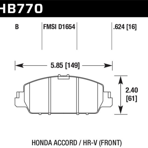 HAWK HPS 5.0 Brake Pad Sets Hawk Performance HB770B.624