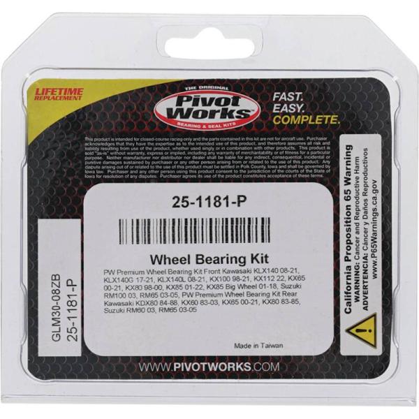 PIV Wheel Bearing Kit Pivot Works 25-1181-P