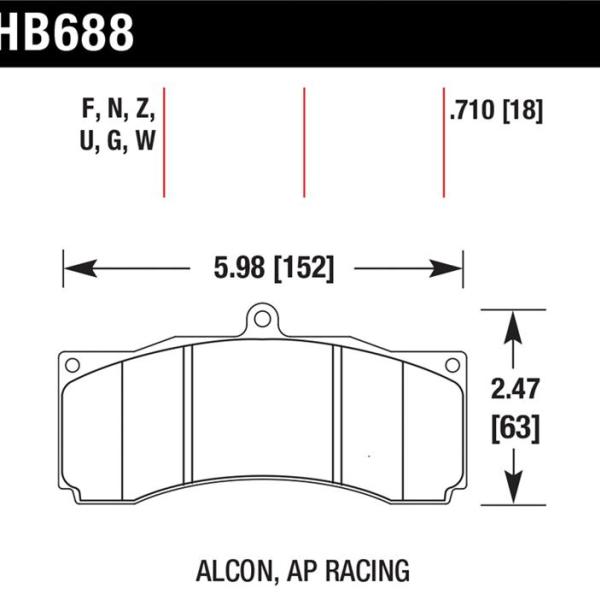 HAWK DTC-70 Brake Pad Sets Hawk Performance HB688U.710