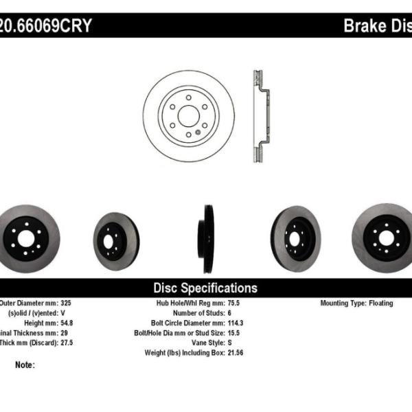 Stoptech 120.66069CRY