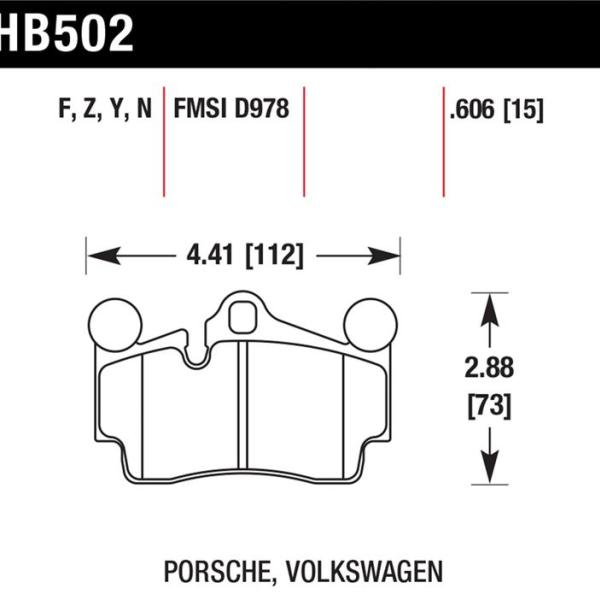 HAWK Ceramic Brake Pad Sets Hawk Performance HB502Z.606