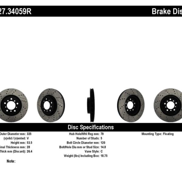 ST Slot & Drill Brake Rotors Stoptech 127.34059R