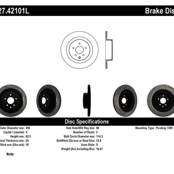 ST Slot & Drill Brake Rotors Stoptech 127.42101L