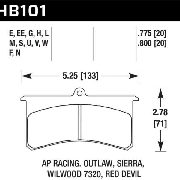 Hawk Performance HB101W.800