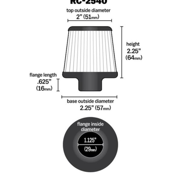 KN Universal Air Filter K&N Engineering RC-2540