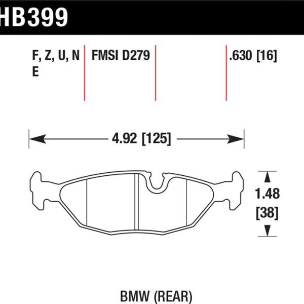 HAWK Blue 9012 Brake Pad Sets Hawk Performance HB399E.630