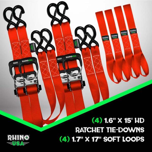 RSA Tie Down Kits Rhino USA TD-GC1.6X15-RED