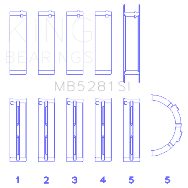 KING Main Bearings King Engine Bearings MB5281SI0.5