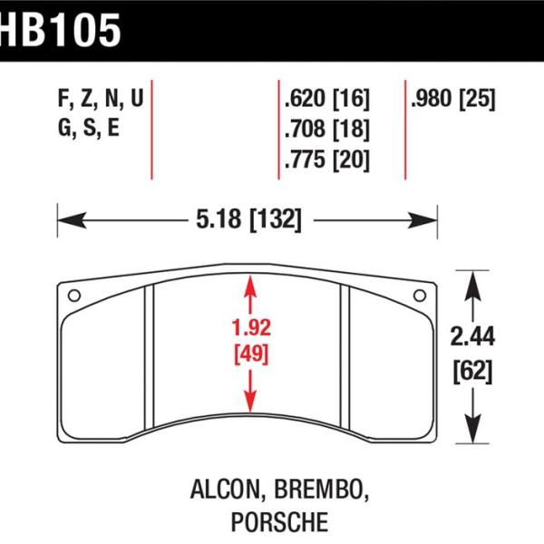 HAWK DTC-70 Brake Pad Sets Hawk Performance HB105U.775