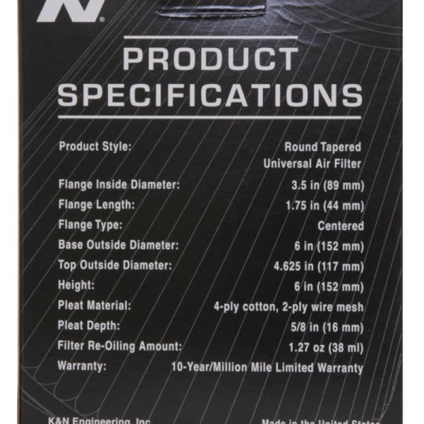 KN Universal Air Filter K&N Engineering RE-0950
