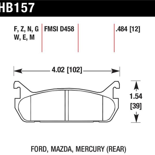 HAWK DTC-30 Brake Pad Sets Hawk Performance HB157W.484