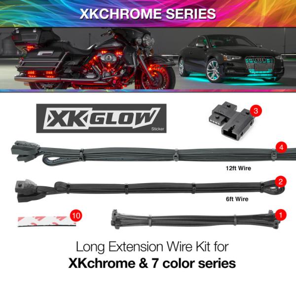 XKGLOW XK-4P-WIRE-KIT-CAR