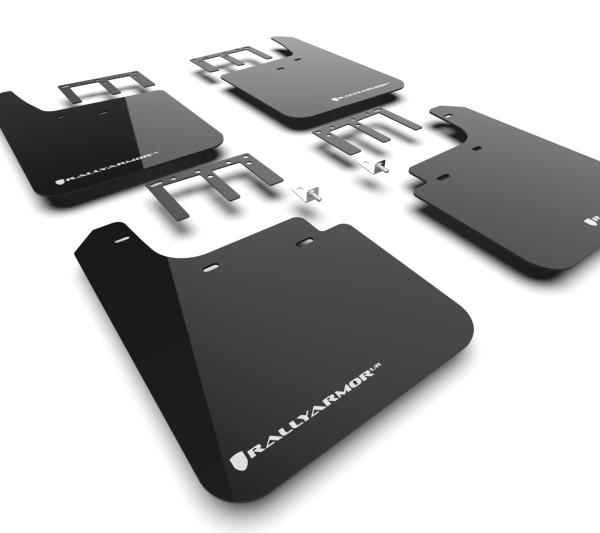 RAL UR Blk Flap/Wht Logo Rally Armor MF121-UR-BLK-WH