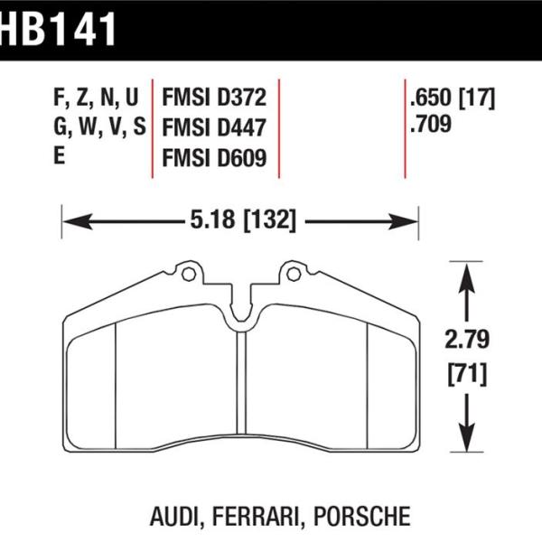 HAWK HPS 5.0 Brake Pad Sets Hawk Performance HB141B.650