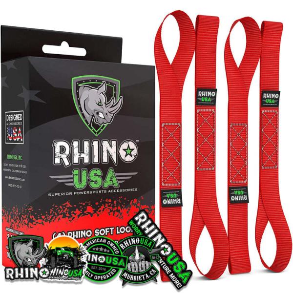 RSA Tie Down Kits Rhino USA SOFT4PACK-RED