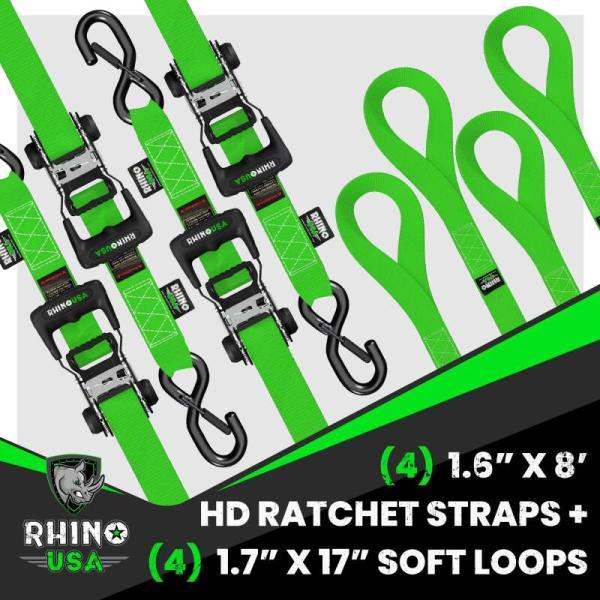 RSA Tie Down Kits Rhino USA HDKIT-4PK-GRN