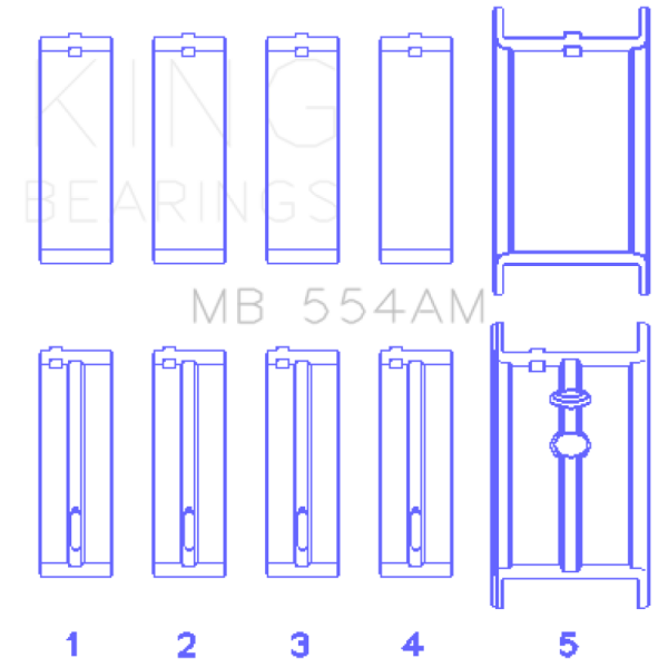 KING Main Bearings King Engine Bearings MB554AM